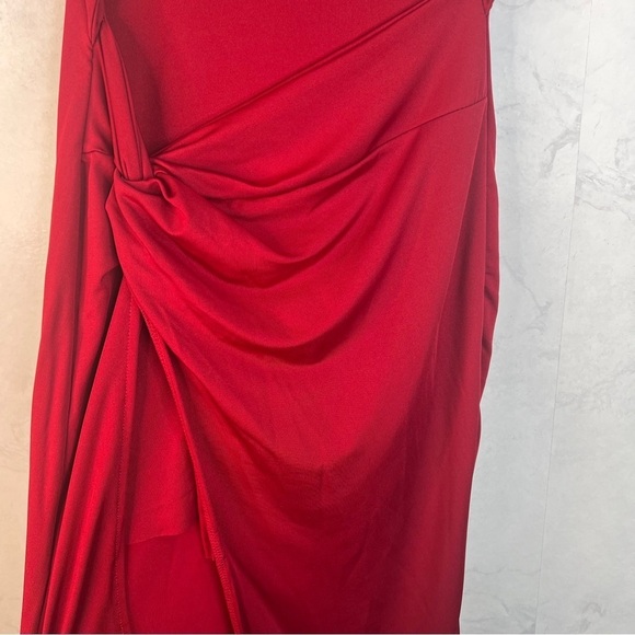 [Shein] Dark Red Strapless Cut-Out Dress - Picture 2 of 3